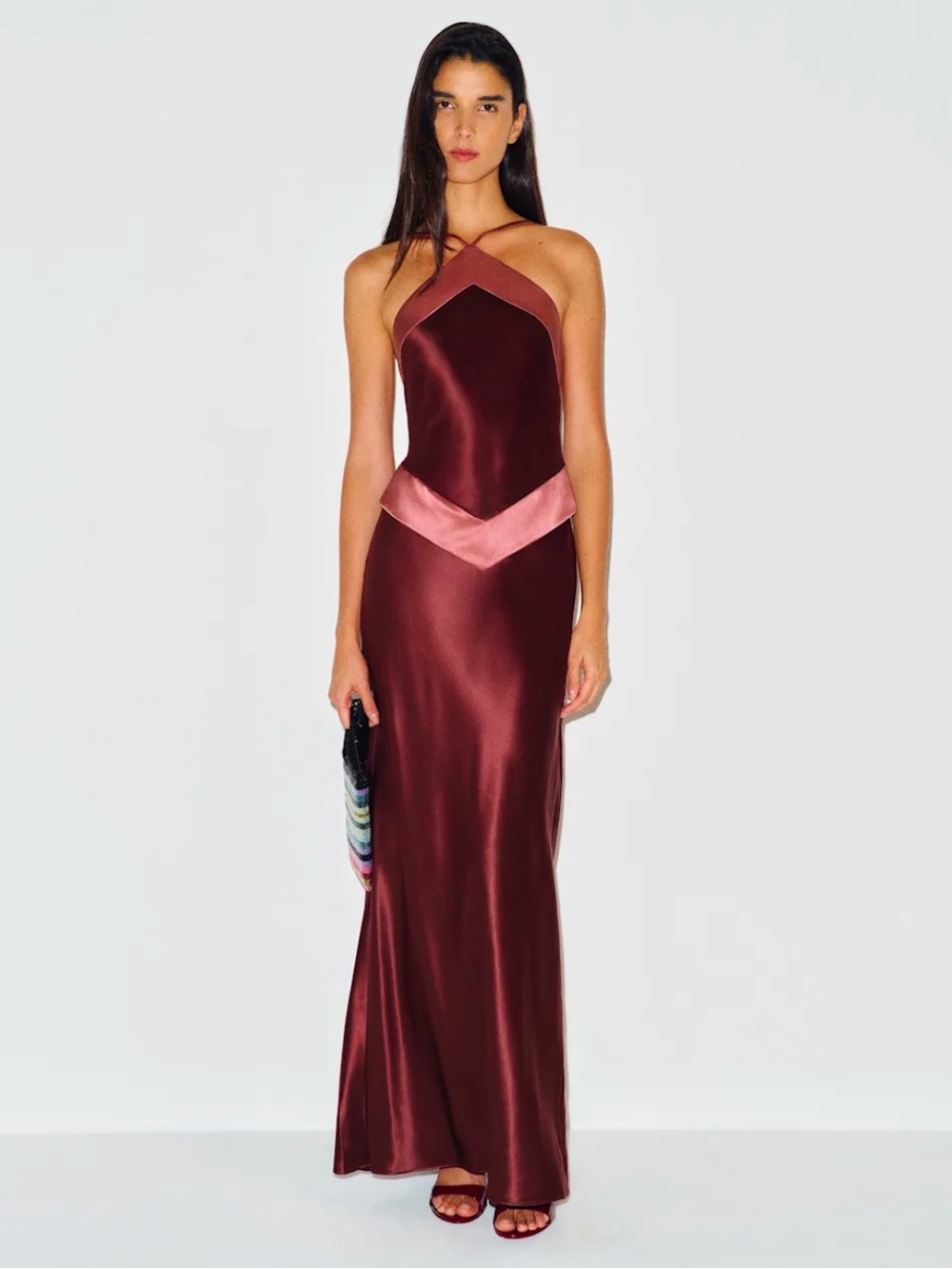 Reformation Jillian Silk Dress in Boysenberry Burgundy